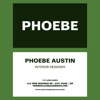 Cartão De Visita Verde Mínimo Simples de Floresta de Tendência de N