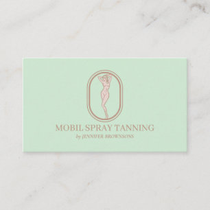 Cartão De Visita Verde Moderno Blush Spray Tan Body Skincare