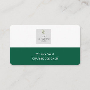Cartão de Visita Verde Moderno Elegante