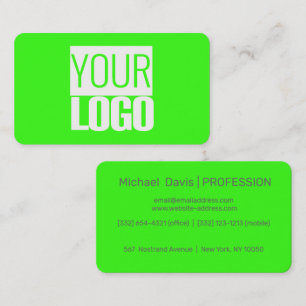 Cartão De Visita verde neon - adicione seu logotipo