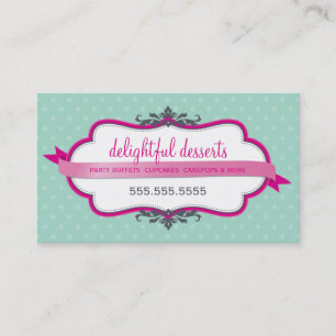 Cartão De Visita Verde pálido cor-de-rosa à moda bonito da hortelã