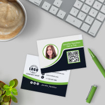 Verde preto profissional adicione o seu código QR 