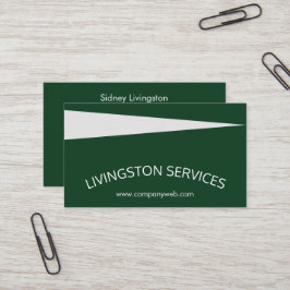 Cartão De Visita Verde profissional curvo e moderno simples