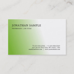 Cartão De Visita Verde profissional liso na moda moderno do modelo