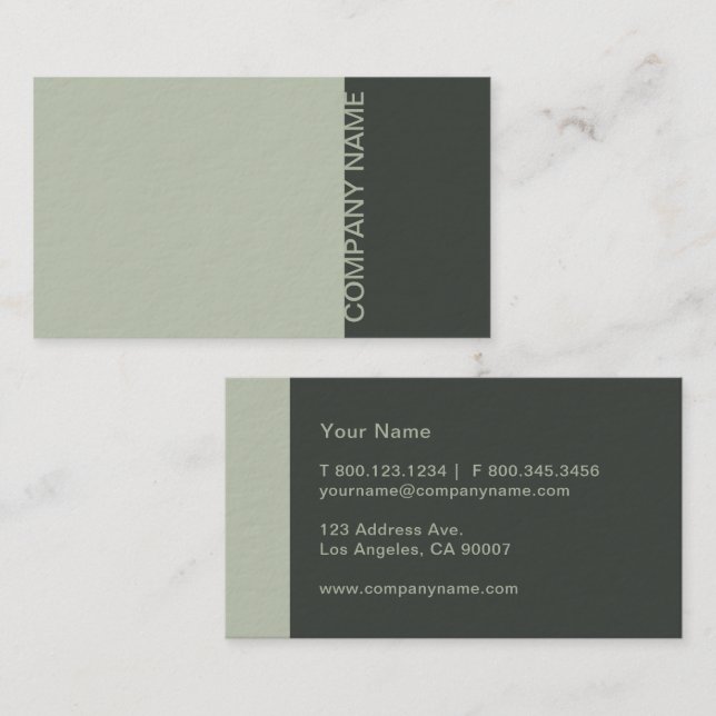 Cartão De Visita Verde prudente moderno (Frente/Verso)