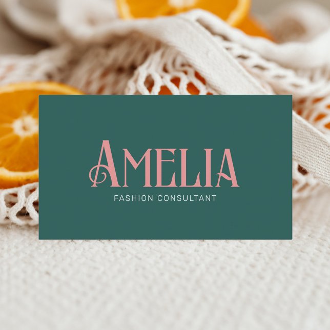 Cartão De Visita Verde Retrominimalista (Criador carregado)