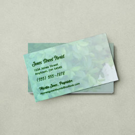 Cartão De Visita Verde sem som com código QR de texto personalizado