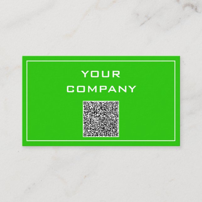 Cartão de visita verde seu próprio Design com códi (Frente)