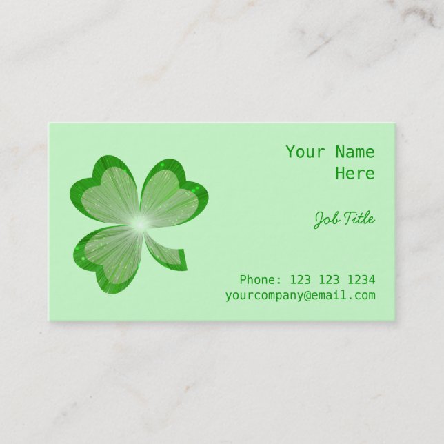 Cartão de visita Verde Shamrock (Frente)