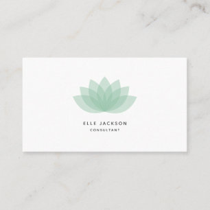 Cartão de visita verde simples minimalista da flo