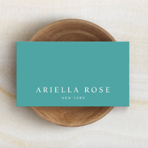 Cartão De Visita Verde-Teal Profissional Elegante Simples