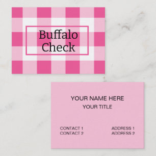 Cartão De Visita Verificação de Buffalo Branco Rosa