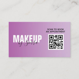 Cartão De Visita Verificação de Código QR de Beleza de Makeup pa