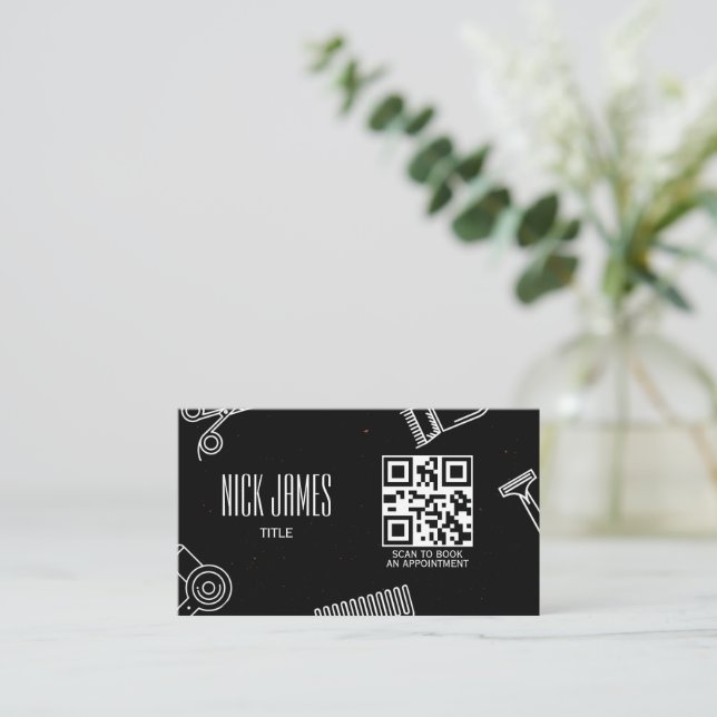 Cartão De Visita Verificação de código QR do salão de cabelo profis (Em pé/Frente)