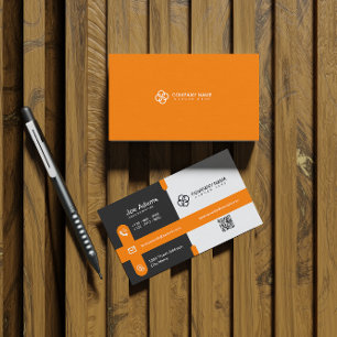 Cartão De Visita Verificação de código QR profissional moderno amar