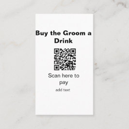 Cartão De Visita Verificação QR do solteiro para pagar ao noivo um 