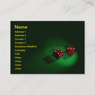 Cartão de visita vermelho afortunado dos dados