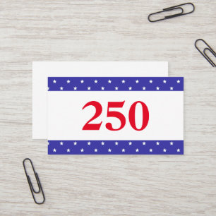 Cartão De Visita Vermelho Branco & Azul Patriótico 250