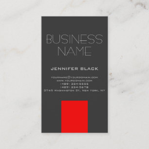 Cartão de visita vermelho cinzento moderno do