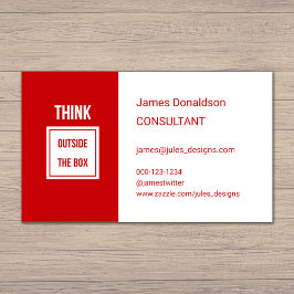 Cartão De Visita Vermelho consultor profissional moderno