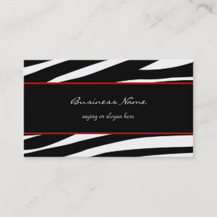 Cartão de visita vermelho customizável da zebra