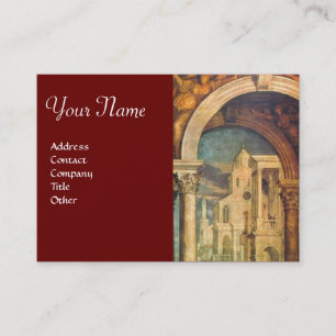 Cartão De Visita Vermelho do arquiteto da ARQUITETURA RENAISSANCE