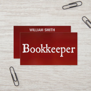 Cartão de visita Vermelho do Bookkeeper