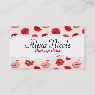 Cartão de visita vermelho dos lábios