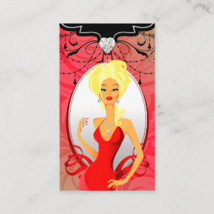 Cartão de visita Vermelho Dourado de joalharia loi