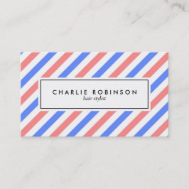 Cartão de visita vermelho e azul brilhante da