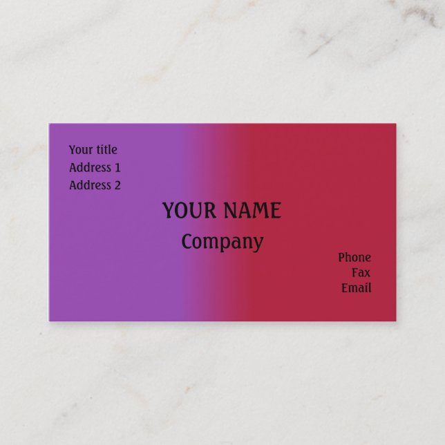 Cartão De Visita Vermelho e lilás (Frente)