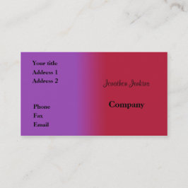 Cartão De Visita Vermelho e lilás