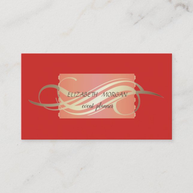 Cartão De Visita Vermelho elegante luxuoso (Frente)