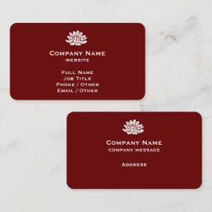 Cartão de Visita Vermelho Escuro Personalizável