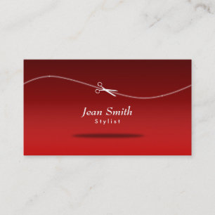 Cartão de visita vermelho moderno do cabeleireiro