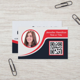 Cartão De Visita Vermelho preto profissional adicione o seu código 