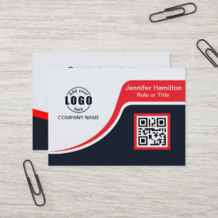 Cartão De Visita Vermelho preto profissional adicione seu logotipo