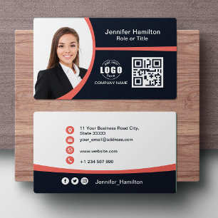 Cartão De Visita Vermelho profissional adicione seu logotipo Códig