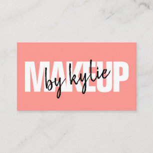 Cartão De Visita Vermelho vermelho de coral de assinatura negrito d