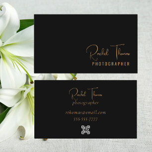 Cartão De Visita Versão mínima moderna de código QR pesquisável