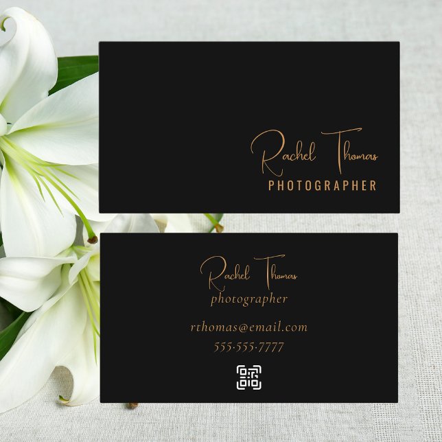 Cartão De Visita Versão mínima moderna de código QR pesquisável (Criador carregado)