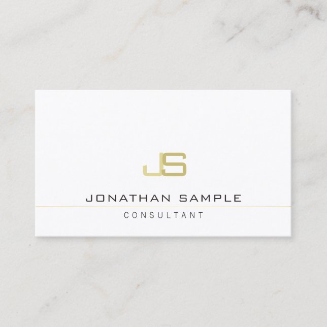 Cartão De Visita Versão Moderna do Consultor Elegante em Monograma  (Frente)