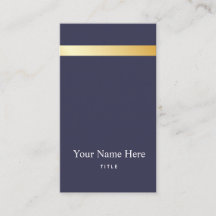 Cartão de visita vertical à moda listrado do ouro