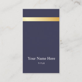 Cartão de visita vertical à moda listrado do ouro