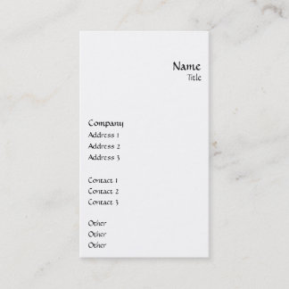 Cartão De Visita Vertical alise
