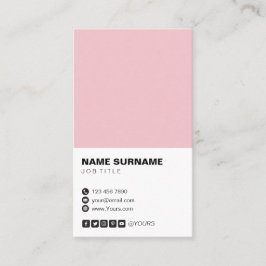 Cartão de visita vertical cor-de-rosa profissional