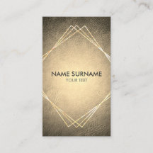 Cartão de visita vertical de couro geométrico