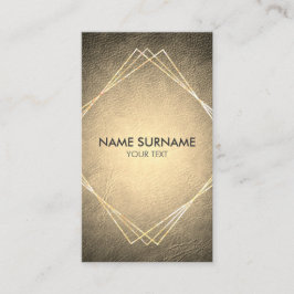 Cartão de visita vertical de couro geométrico