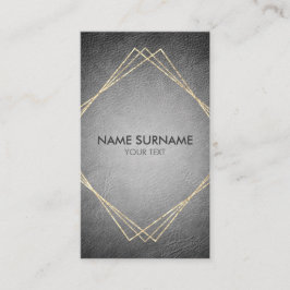 Cartão de visita vertical de couro geométrico