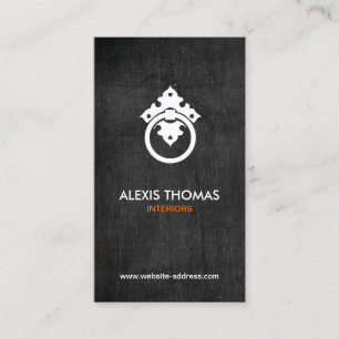 Cartão De Visita Vertical de madeira do preto do logotipo da